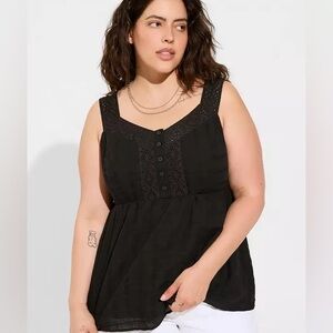 EUC Torrid 2 Black Babydoll Tank Top